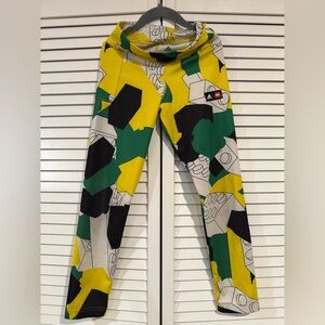 Adidas Kids Graphic Leggings LEGO- Yellow, Green, Black, White Size 9/10
